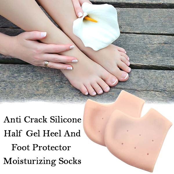 Flexible gel heel socks to soften cracked feet Flexible gel heel socks to soften cracked feet
